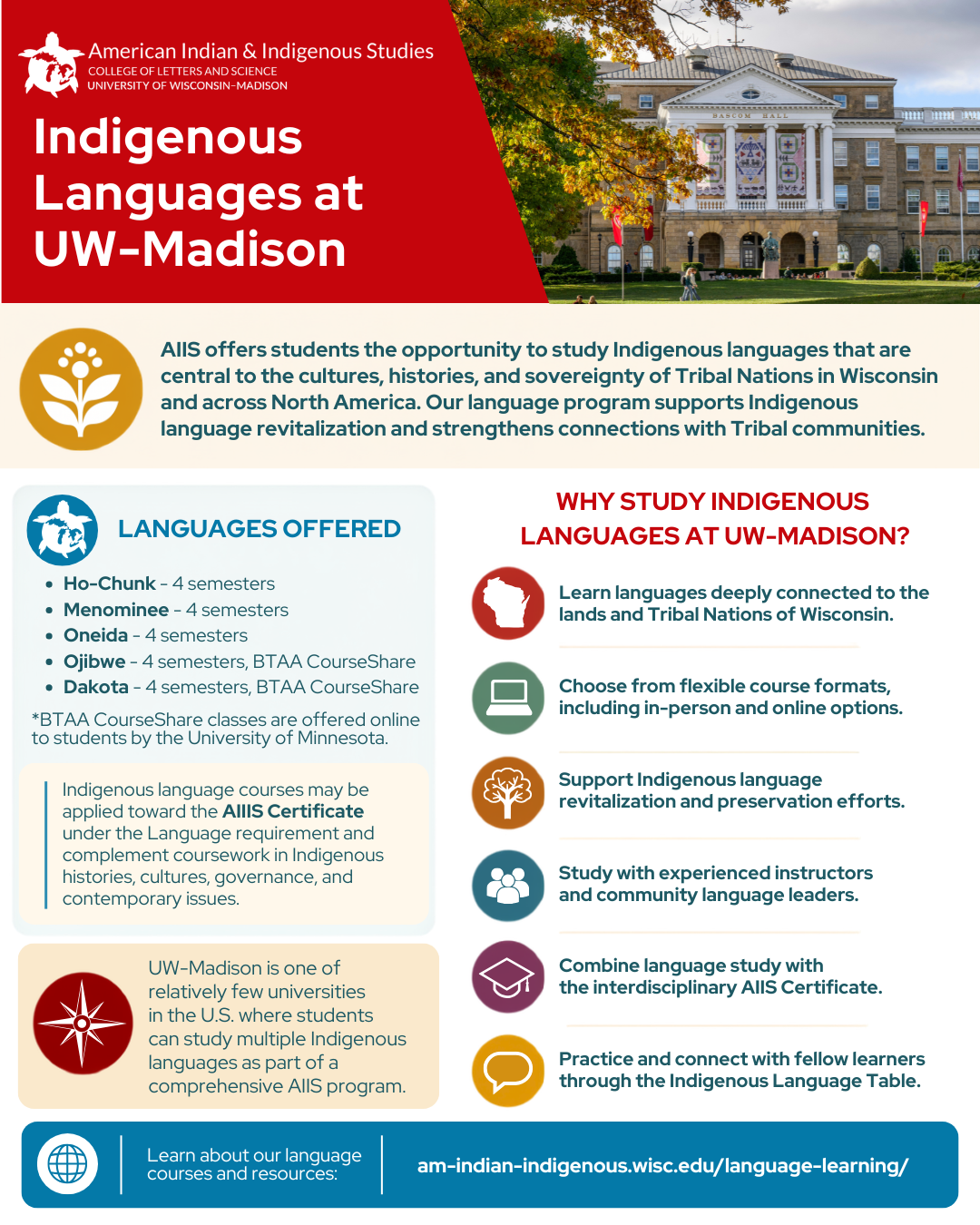 Flier for Indigenous Languages offered by AIIS