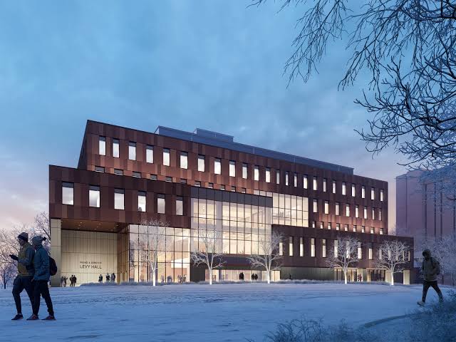 Levy Hall at night